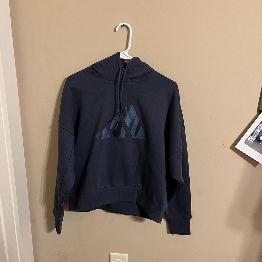 NWT Navy Blue Adidas logo Hoodie